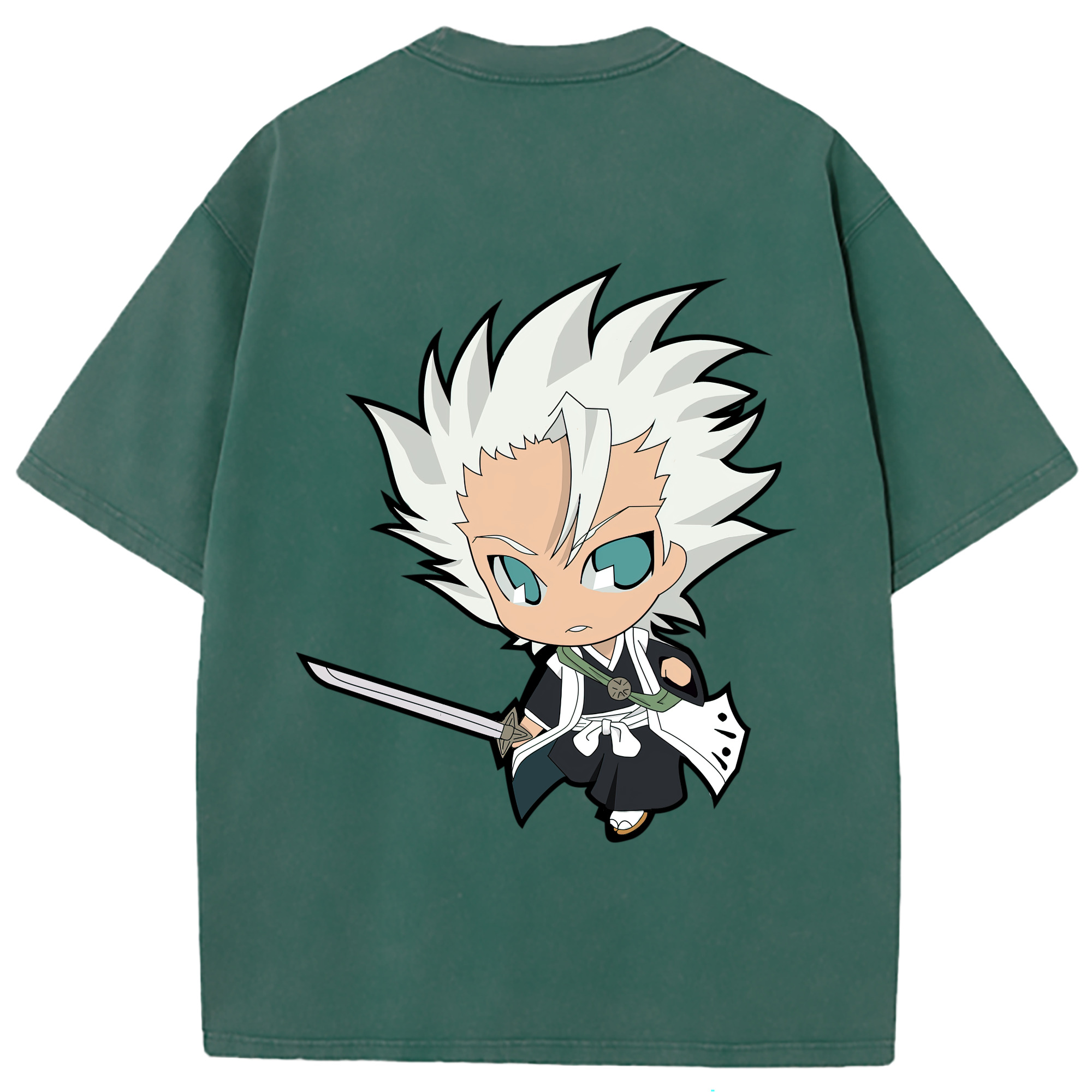 （画像用） ブリーチ 日番谷冬獅郎（ひつがや とうしろう） BLEACH Hitsugaya Toushirou 綿100% ヴィンテージ風 半袖Tシャツ（背面プリント）